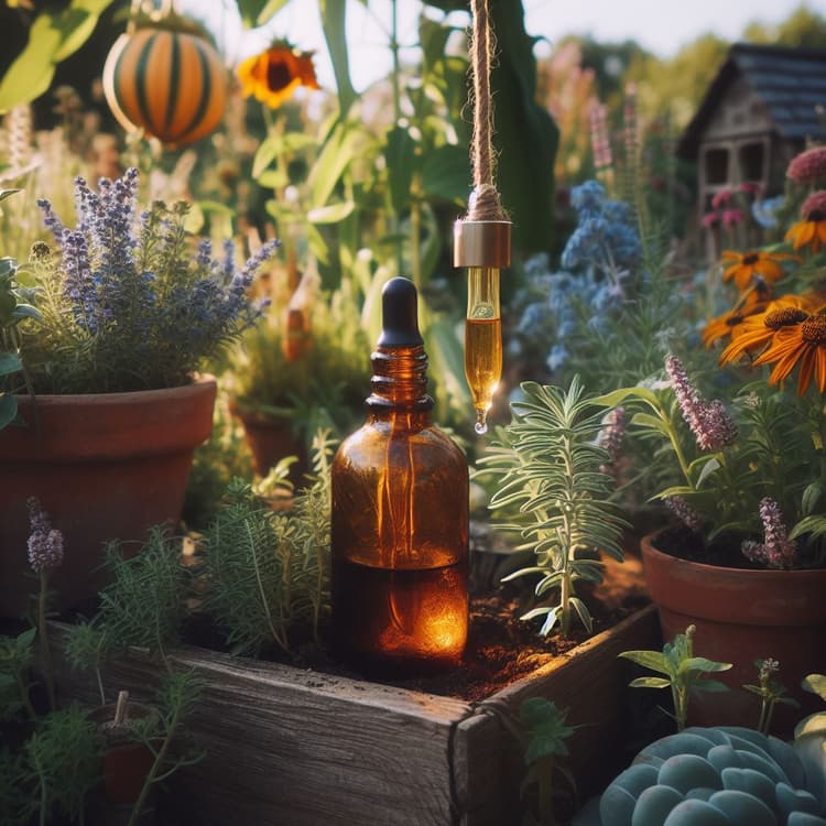 un frasco con una preparación de flores de Bach
